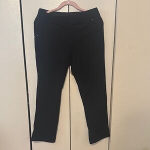 INC International Concepts Black Trousers with Zipper Accents